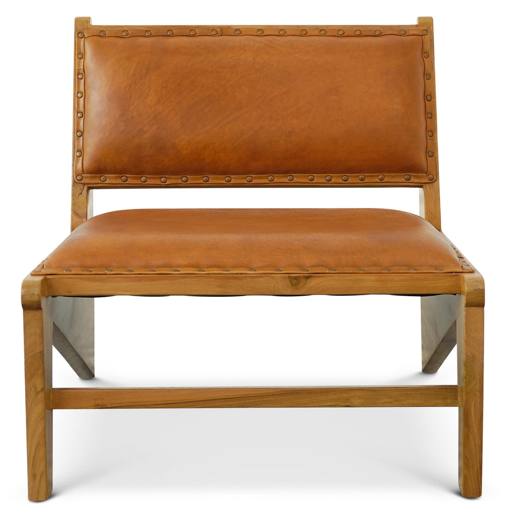 Falcon Tan Leather Lounge Chair